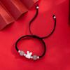 PANJBJ Kaninchen Armband für Damen Mädchen Rotes Geflecht Verstellbarer Schmuck Neujahrs Geburtstagsgeschenk Dropshipping Großhandel