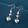 S925 Sterling Silver Heart Earrings: Indifferent Cool Style, Versatile Hong Kong Fashion, Niche High-End Design for Women.
