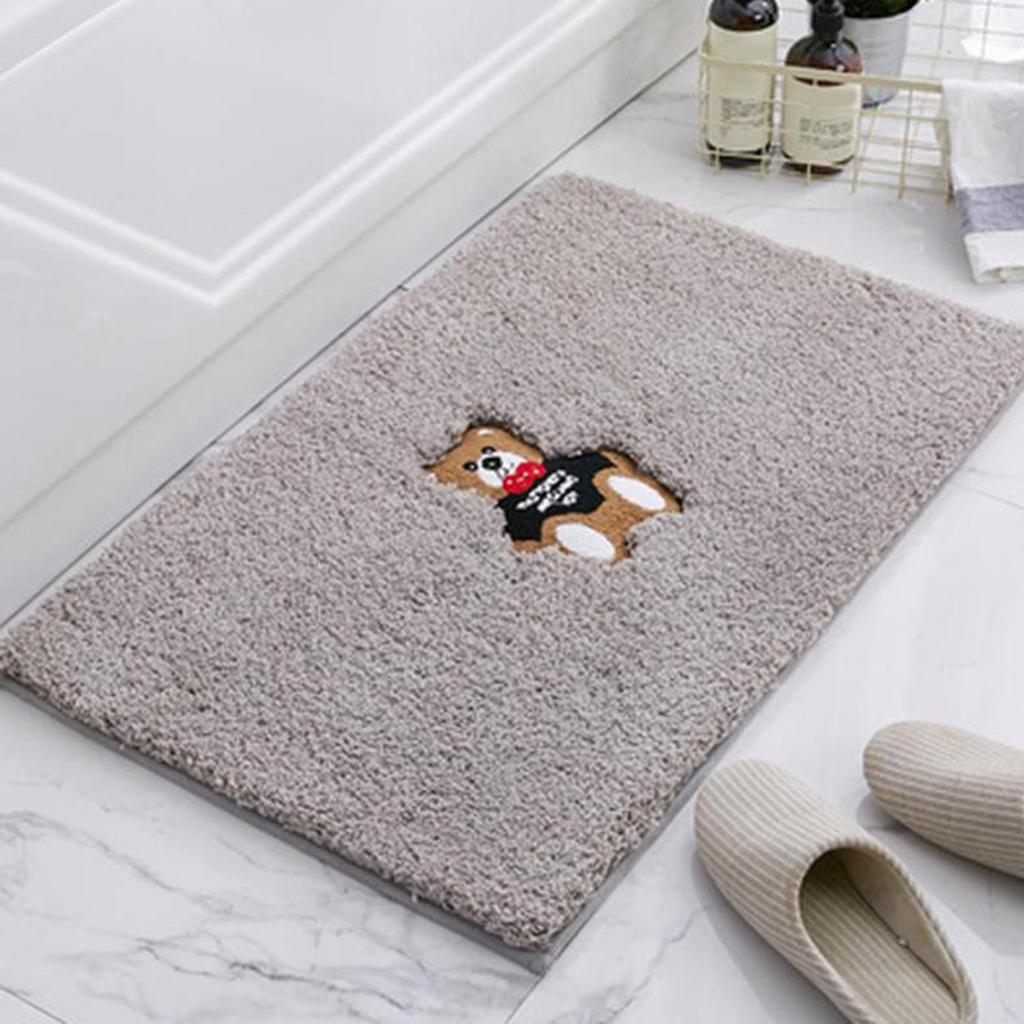 Bathroom Rugs Shower Rug Non-Slip Absorbent Polyester Throw Runner Carpet