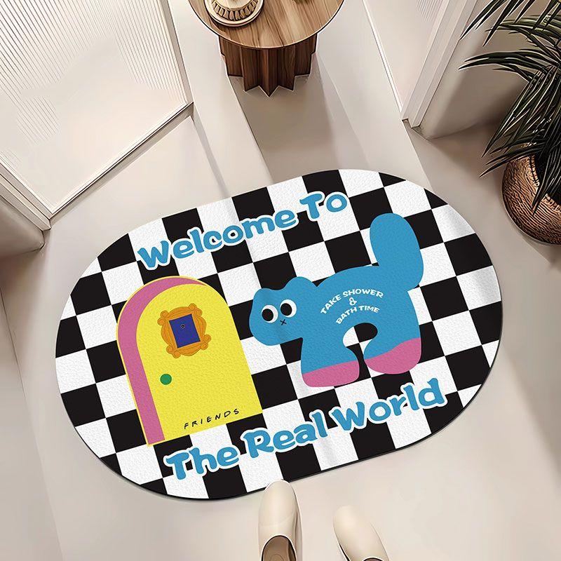 Friends bathroom floor mat water absorption non-slip toilet door mat household diatom mud toilet door mat can be customized