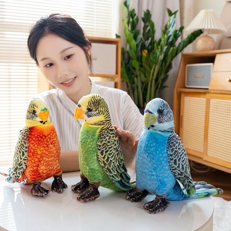 23cm Simulation Plush Toy Parrot Bird Stuffed Animal Doll Cute Children's Birthday Christmas Party Gift Animal Plushie