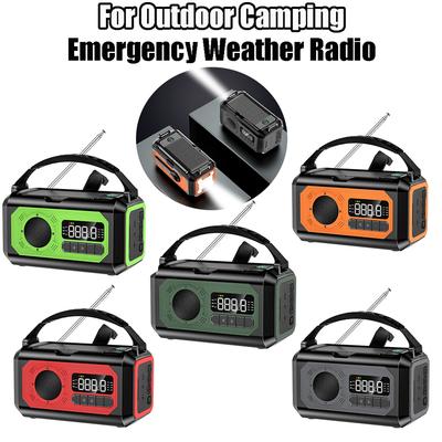 12000mAh Portable Emergency Radio with 2 Solar Panels Solar Hand Crank Multifunction Radio Reading Lamp for Camping Hiking Tents