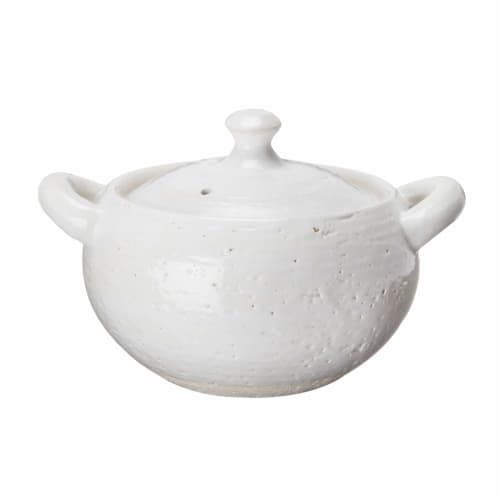 Hase Seito Hase-en Earthenware Pot, 1-2 Person Capacity, Approx. 16cm, Approx. 700ml Capacity, Can Be Cooked Over an Open Fire or Empty, Oven Safe, Wh