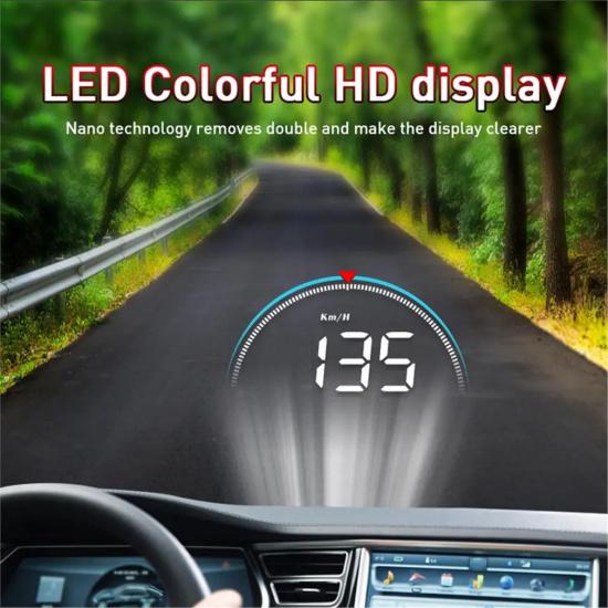 M8 Car HUD Head Up Display OBD2 Overspeed Warning Auto Electronic Water Temperature LED Digital Projector Windshield