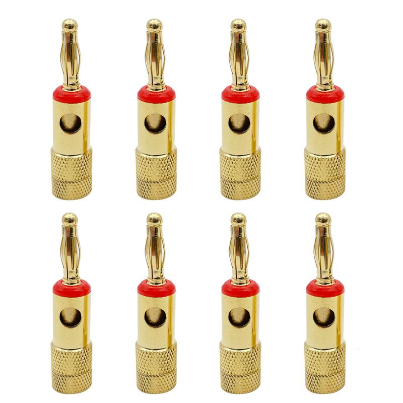 20pcs/Set 4mm Banana Plug Pure Copper Gold Plated Speaker Wire Amplifiers Audio Video Connectors