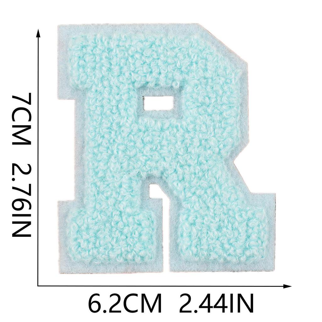 Xiao Tian Colorful 7cm Chenille A-Z Alphabet Embroidered Cloth Patch for Bags