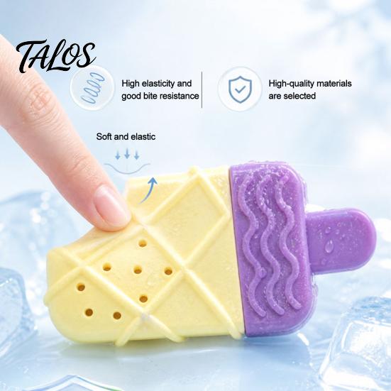 Pet Cooling Summer Essentials Dog Chew Toy, Popsicle Ice Freezer Donut Shape Durable Rubber Teething Toy Teeth Cleaning Reusable Freeze for