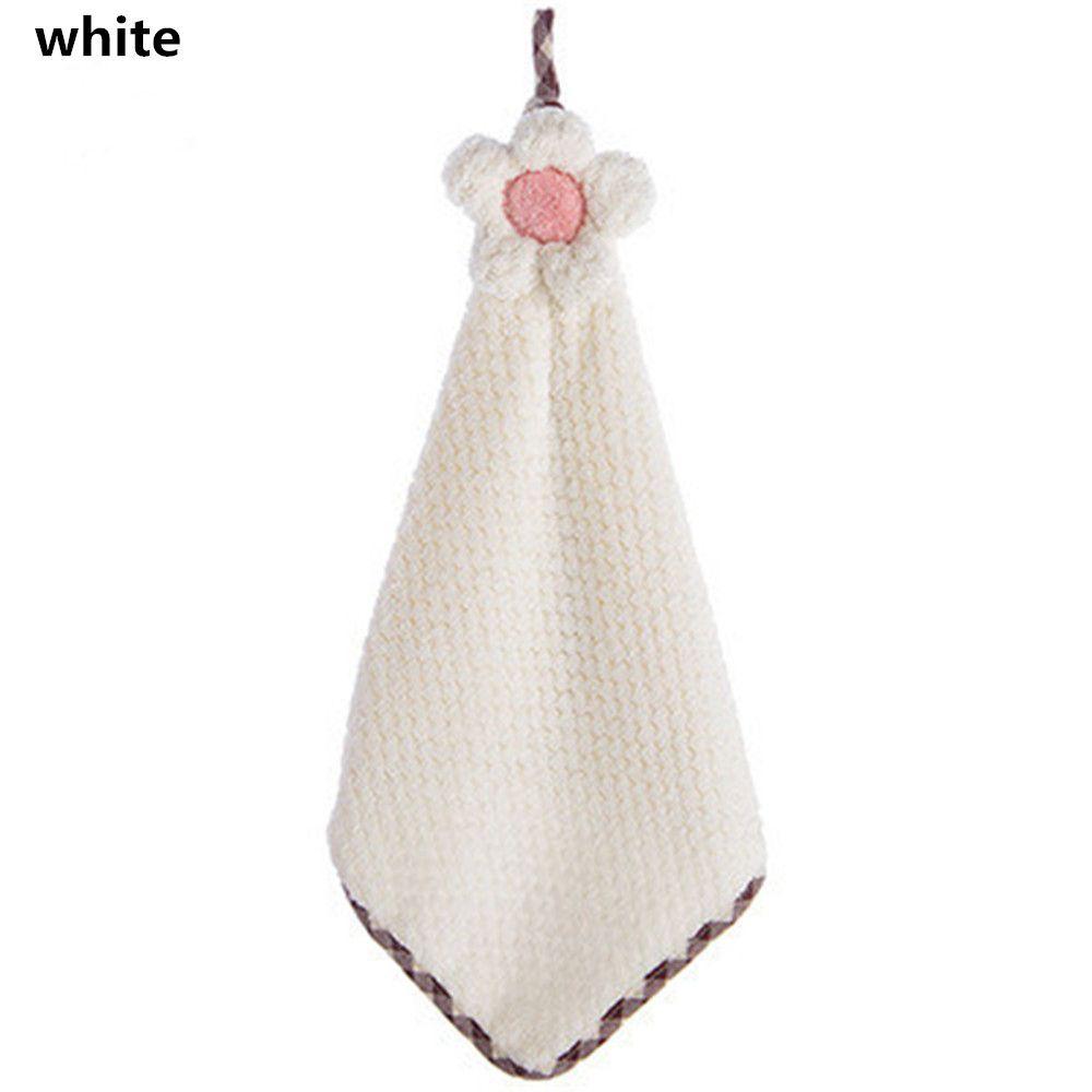 

Cute Absorbent Towels Cleaning Rags Hand Towels Sunflower Coral Velvet Hangable белый