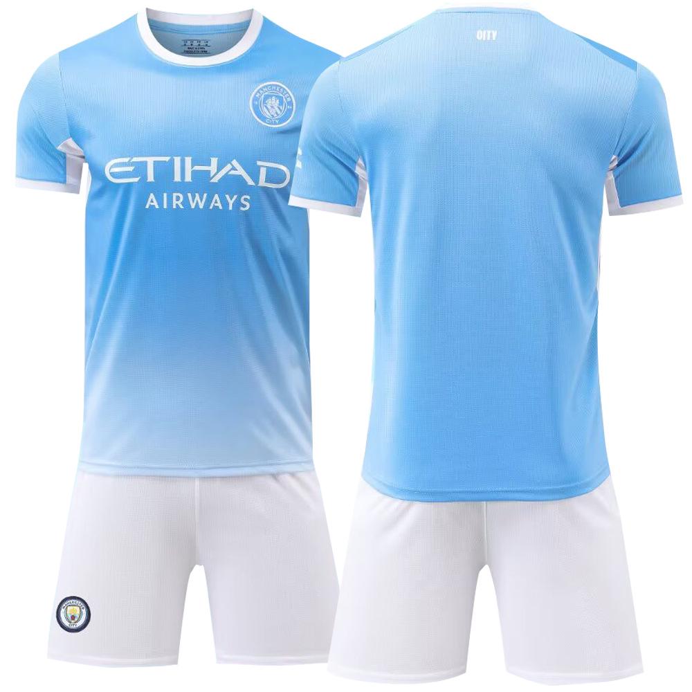 2627 Man City Rychleschnoucí domácí a venkovní sada: Pánská letní sada dresů s krátkým rukávem