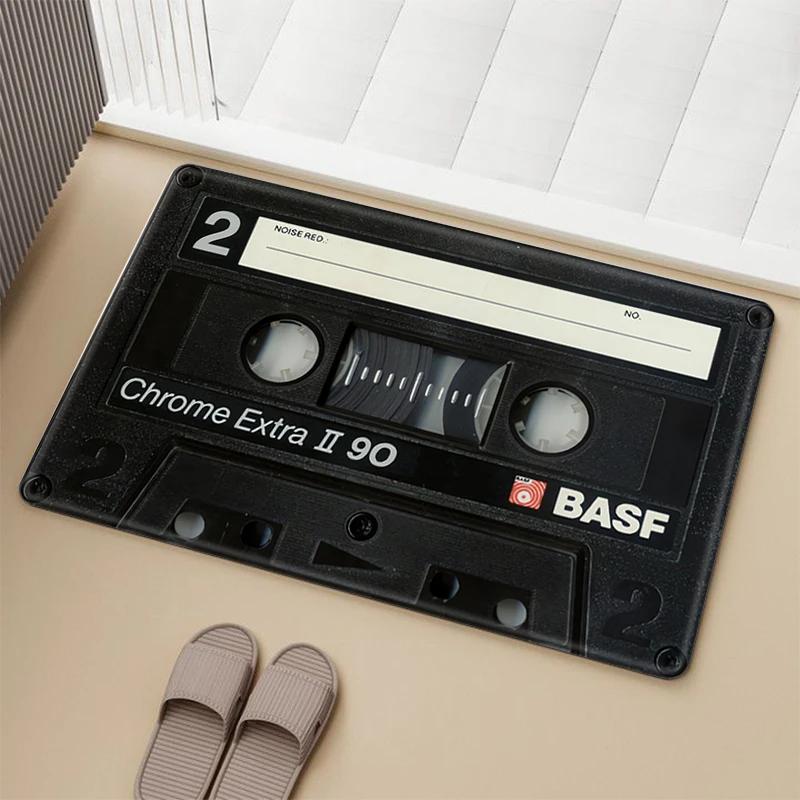 Vintage Cassette Music Tape Mat for Hallway Prayer Rug Carpets Living Room Carpet Rugs Doormat Entrance Door Home Bath Foot Mats