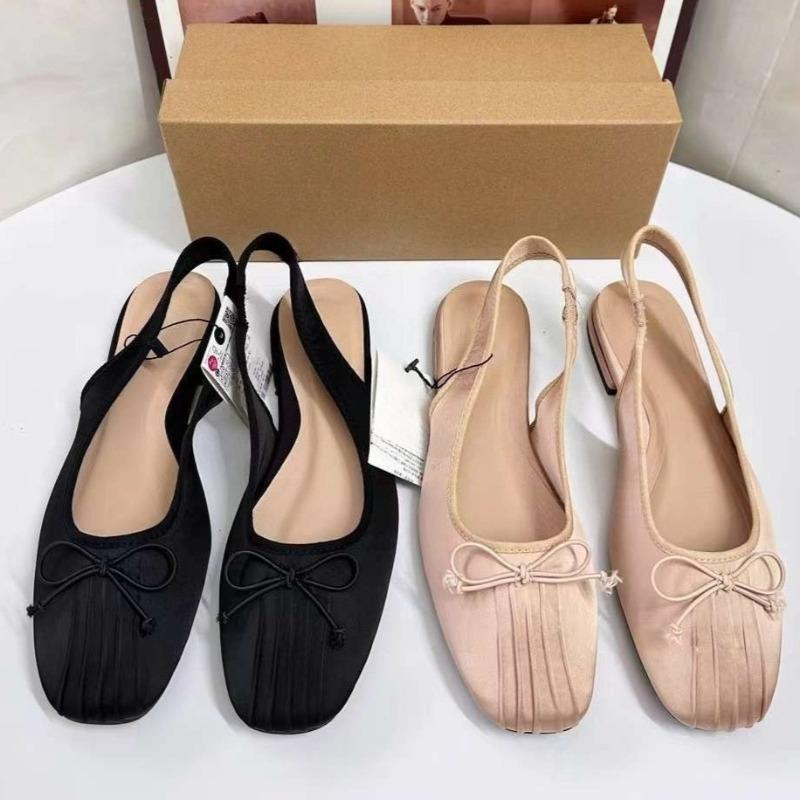 Mode Ballettstil Damen Flache Sandalen Sommer Marken Designer Süße Schmetterlingsknoten Slingbacks Draußen Tanz Mary Jane Schuhe für Dame