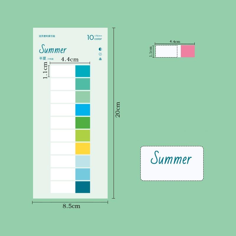 1 stücke Romantische Speicher Farbe Memo Pad PET Haftnotizen 14 cm Lineal Index Aufkleber Buch Marker Büro Schule