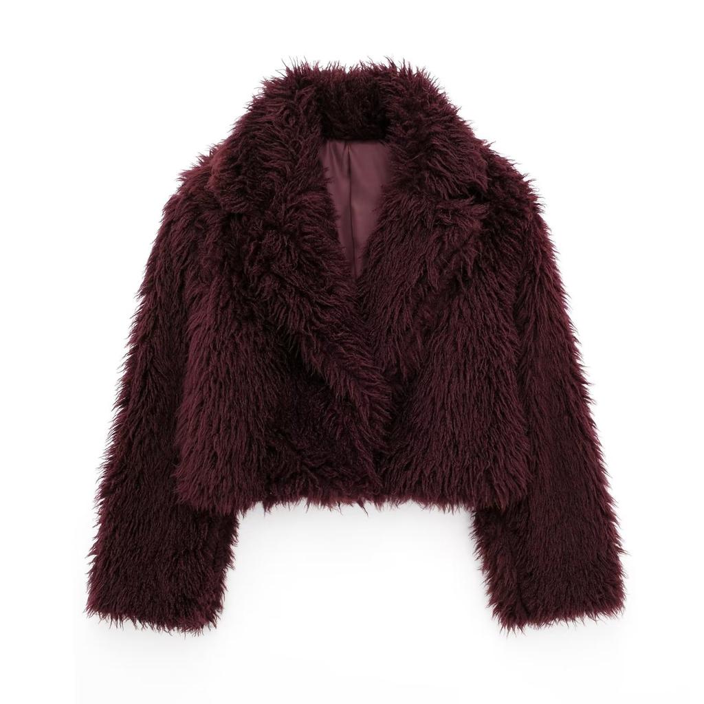 ZA European and American women's clothing autumn and winter new fashion versatile fur artificial curly hair fashion coat