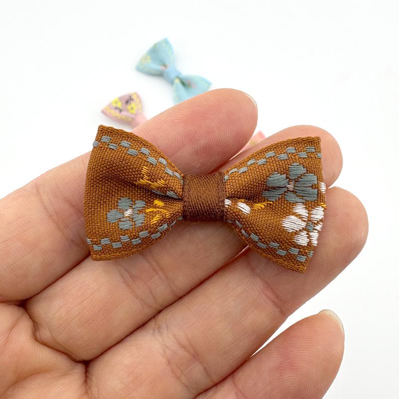Chinese Floral Embroidery Bow: DIY Accessories for Children's Hair, Clothing, Shoes, Hats, Gifts, and Decorations.