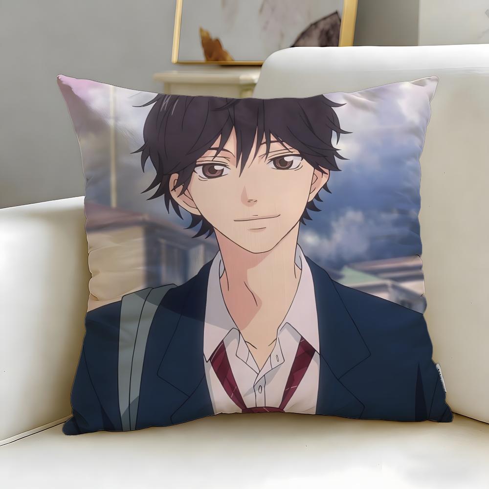 classic manga Ao Haru Ride Cushion Cover Soft & Easy-Wash Pillow Case – Versatile for Couch, Bed, Travel and Office