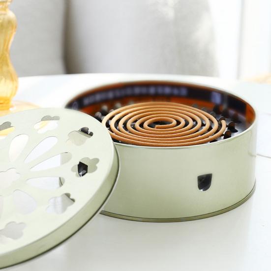 Mosquito Coil Box Hangable Leaky Lid Stainless Handle Design Open Flame Proof Fly Repellent Large Capacity Anti-scalding Incense Household Supplies