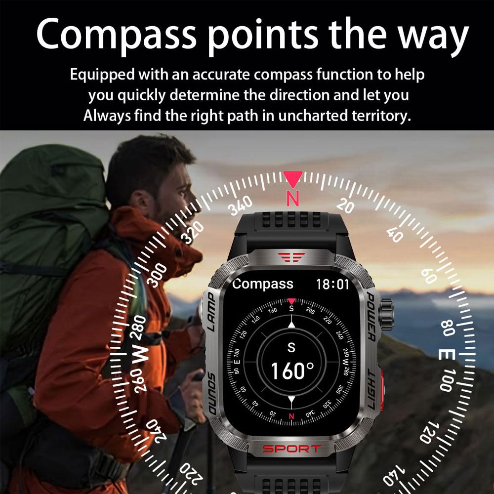 Smart Watch 2.01inch Large Screen HT29 BT Call Heart Rate Health Monitor Outdoor Sports AI Voice Assistant Smartwatch