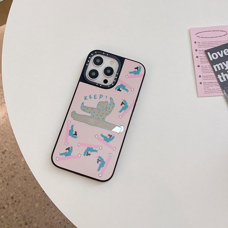 

Splits Girl Противоударный чехол-зеркало для iPhone 12-15, Модный бренд, Совместим с iPhone 14 Pro Max 12 ProMax