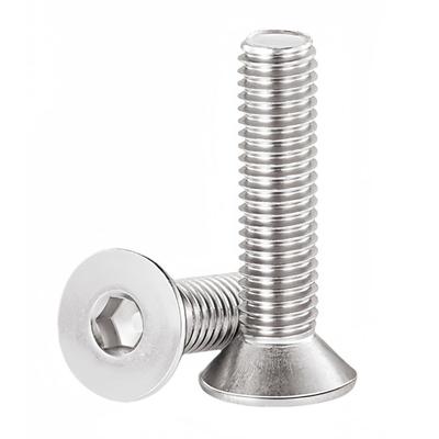 304 Stainless Steel Hex Socket Flat Head Bolts 25 Flat Head DIN7991 M525, Pieces, Caps,