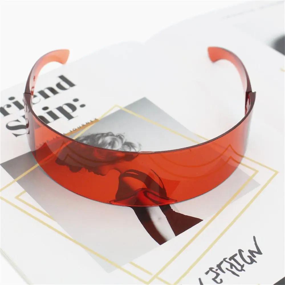 Retro Rimless Integrated Sunglasses Future Warrior Punk UV Protection Eyewear Women Men Vintage Gothic Steampunk Party Glasses