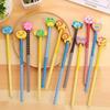 2 Pcs/Set Wooden  Animals  Students Pencil With Eraser Drawing Tools Cartoon