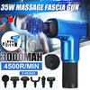 35W 6 Head Therapy Massage Guns 6 Gear Muscle Massager Hammering Style Relax Deep Tissue 4500r/min Rechargeable Massager