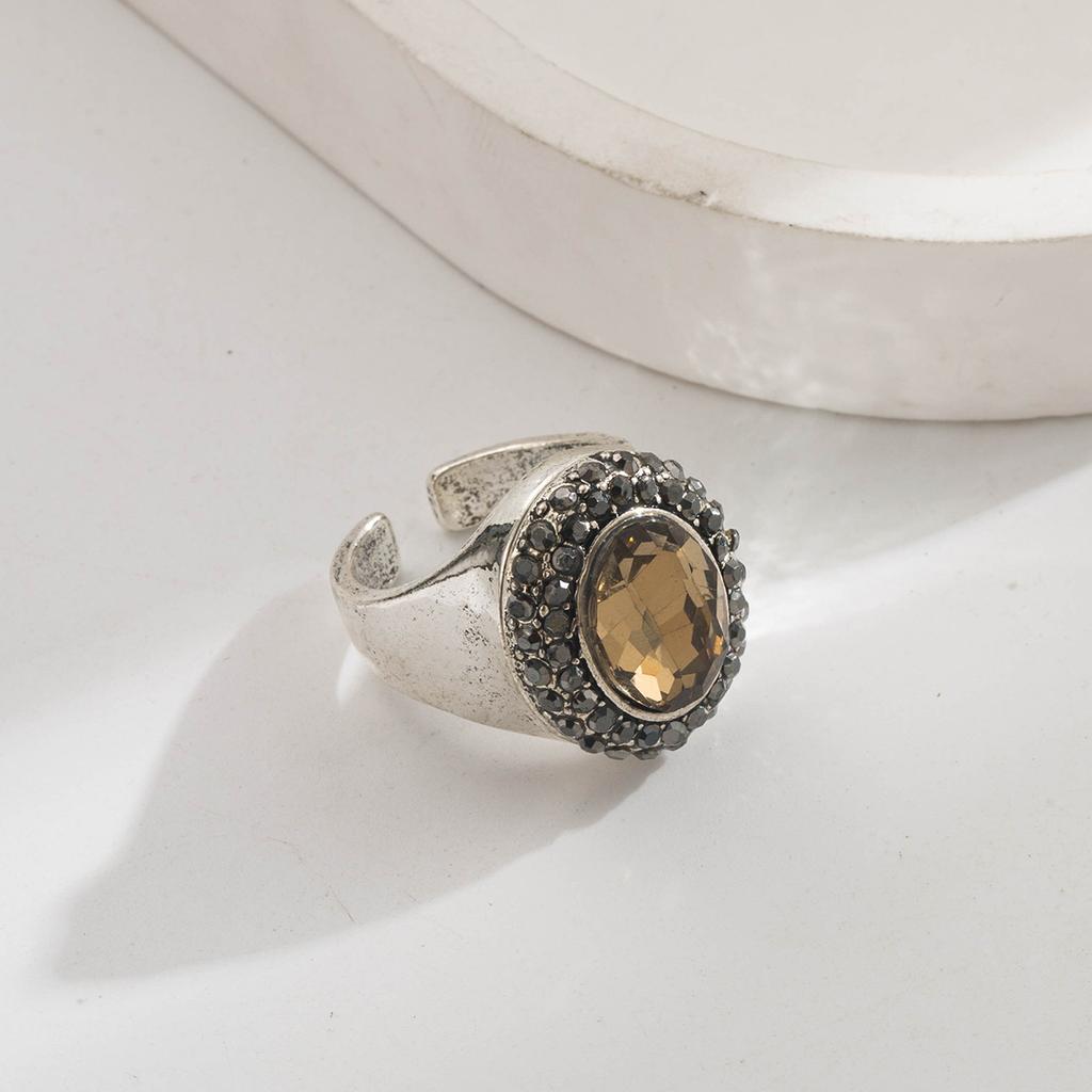 18K Gold Plated Copper Devil's Eye Open Ring Micro Pave Zircon Fashionable Elegant Hand Jewelry