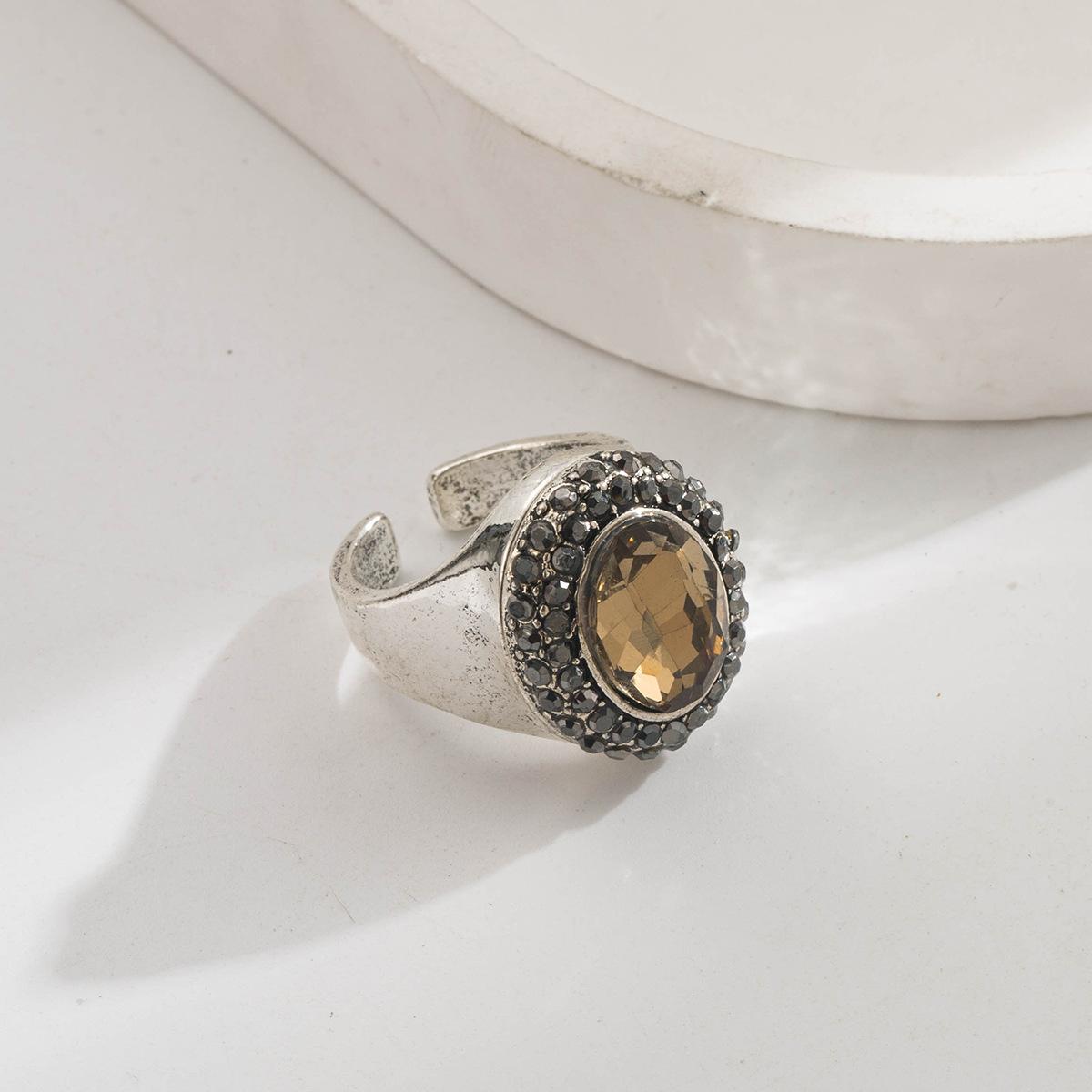 

18K Gold Plated Copper Devil s Eye Open Ring Micro Pave Zircon Fashionable Elegant Hand Jewelry Adjustable Opening срібний