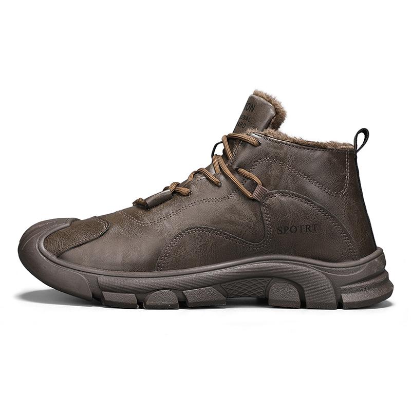 Freizeitstiefel Herren Militär Leder Wanderschuhe Outdoor Trekking Sneakers für Herren Gummisohle Wasserdicht Herrenschuhe