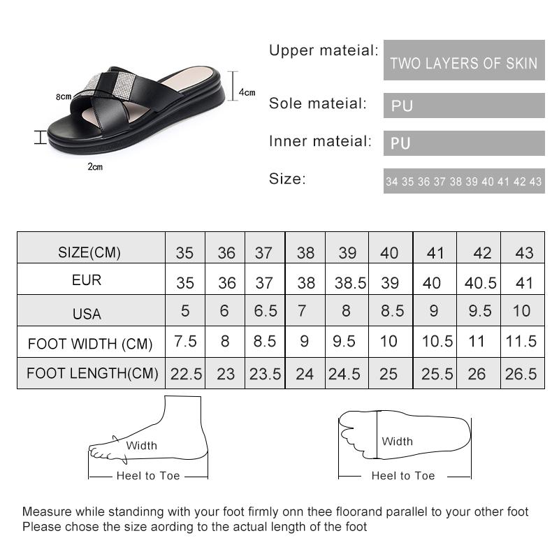 Fashion AIYUQI Women's Slippers Summer 2025 New Genuine Leather Women's Slippers Wedge Large Size 41 42 43 Slippers Ladies