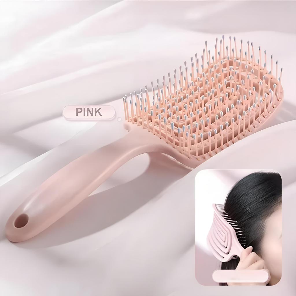 1 Stück Elastischer Massagekamm Aushöhlen Haarbürste Kopfhautmassage Kämme Haarstyling Detangler Schnelles Föhnen Entwirrungswerkzeug