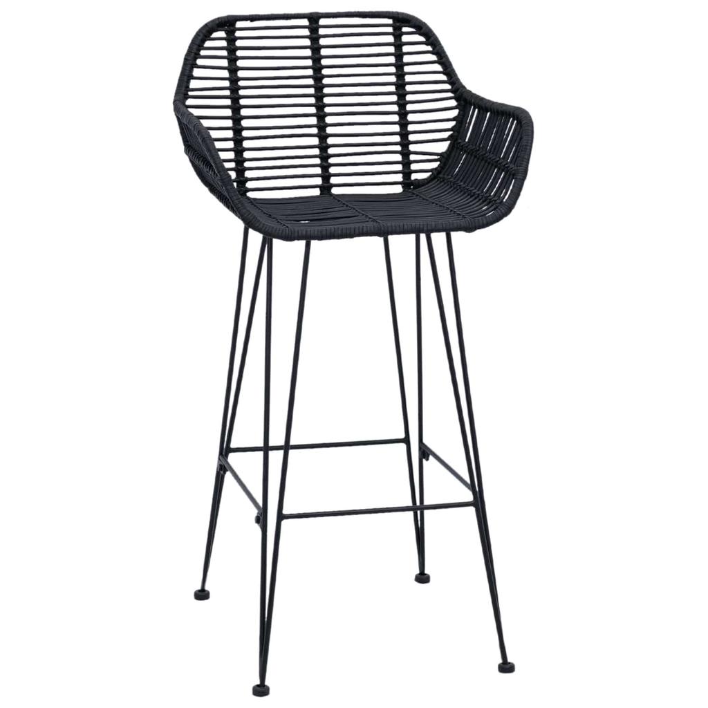 Bar Stool 2 Pcs 55 X 52 X 92 Cm Rattan and Iron