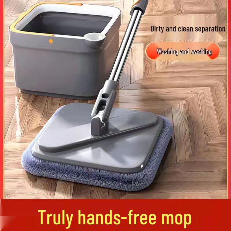 

Швабра двойного назначения с функцией самоотжима 2024: Быстросохнущая влажная и сухая уборка, разделение чистого/грязного 1 Cloth Package темно-серого