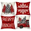 Christmas Pillow Covers 45x45cm Pillowcases Navidad Xmas Throw Pillow Covers For Home Sofa Christmas Decorations