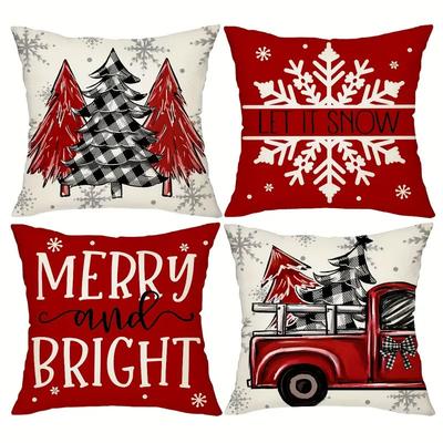 Weihnachts-Kissenbezüge 45x45cm Kissenbezüge Navidad Xmas Wurfkissenbezüge Für Zuhause Sofa Weihnachtsdekorationen