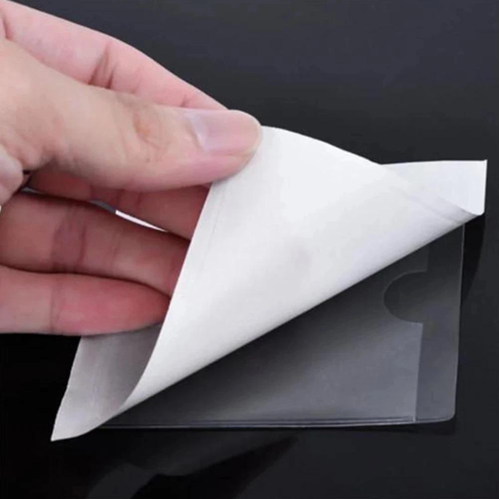 4pcs Adhesive Label Bag Self-adhesive Windshield Parking Permit Transparent Card Bag Plastic Card Cover Car Sticker