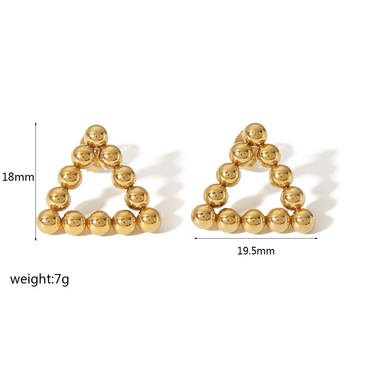 

Titanium steel gold bead earrings 18k gold plated stainless steel small ball geometric stud earrings