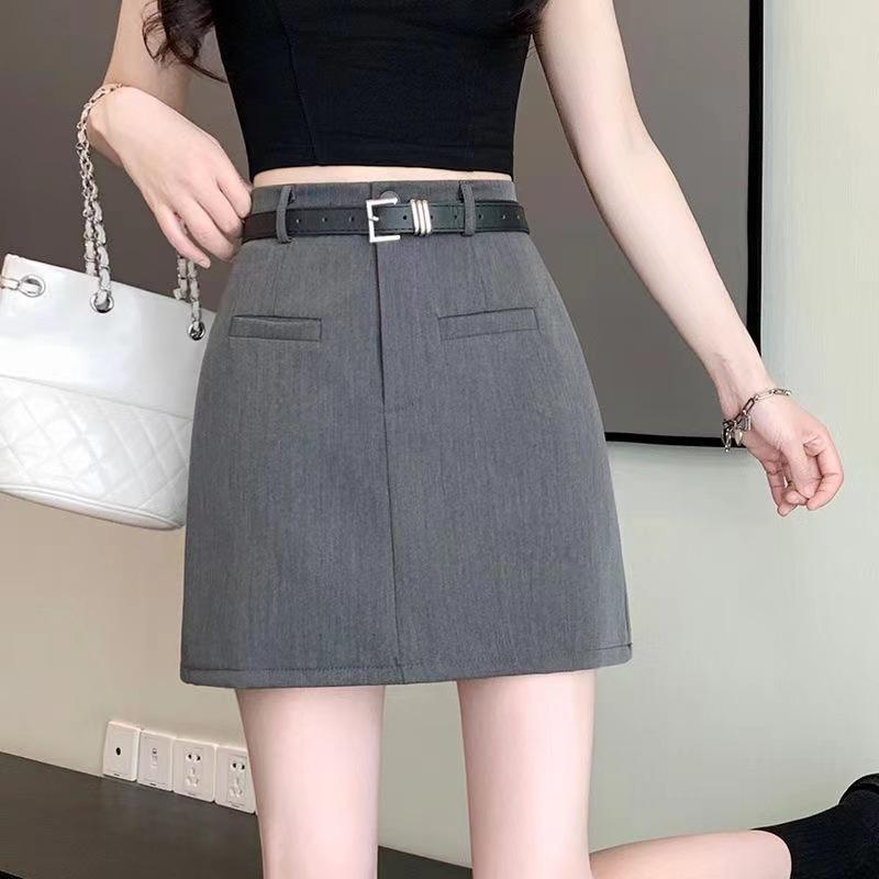 Dámská profesionální sukně áčkového střihu s vysokým pasem - Letní korejský design, proti odhalení, krátká, obepínající boky