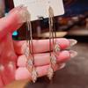 2022 S925 Silver Hollow Leaf Diamond Tassel Stud Earrings - Light Luxury Fashion Jewelry