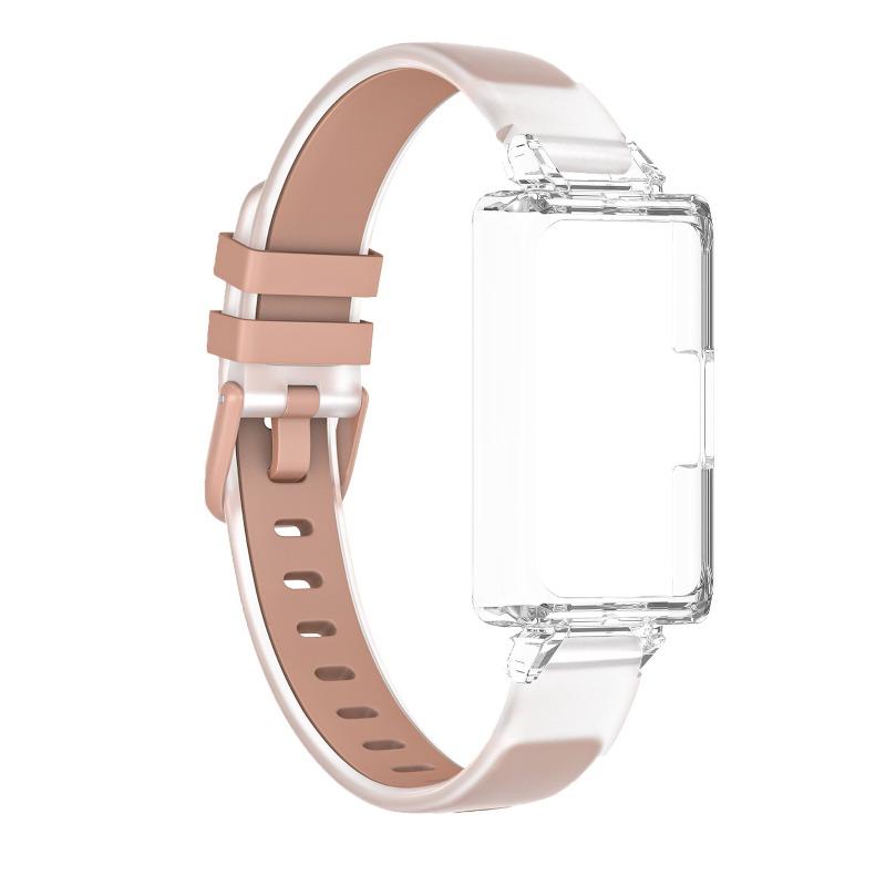 PC Case +Translucent Two Tone Silicone Band For Huawei band 11Pro 11ProNFC Huawei band 11Pro прозрачный/коричневый
