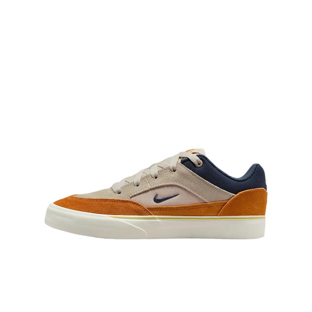 Nike Canvas SB Malor Comfortable Versatile Fashion Trendy Low-Top Kids Skate Shoes Kids Sneaker Light-Brown Royal-Blue White HF1205-100