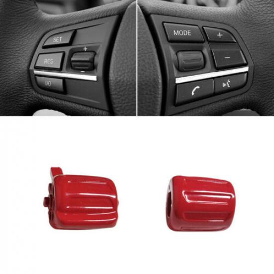 1 Set Car Steering Wheel Switch Button Replace Trim For BMW 5 F10 2011-2017 Red