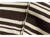 Women's Korean Fashion Striped Sweater & Wide-Leg Pants Knitted Set