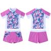 Dětské Dívčí Tričko Tankini Set s květinovým potiskem Rash Guard s plavkami Krátké kalhoty Plavky Plavky