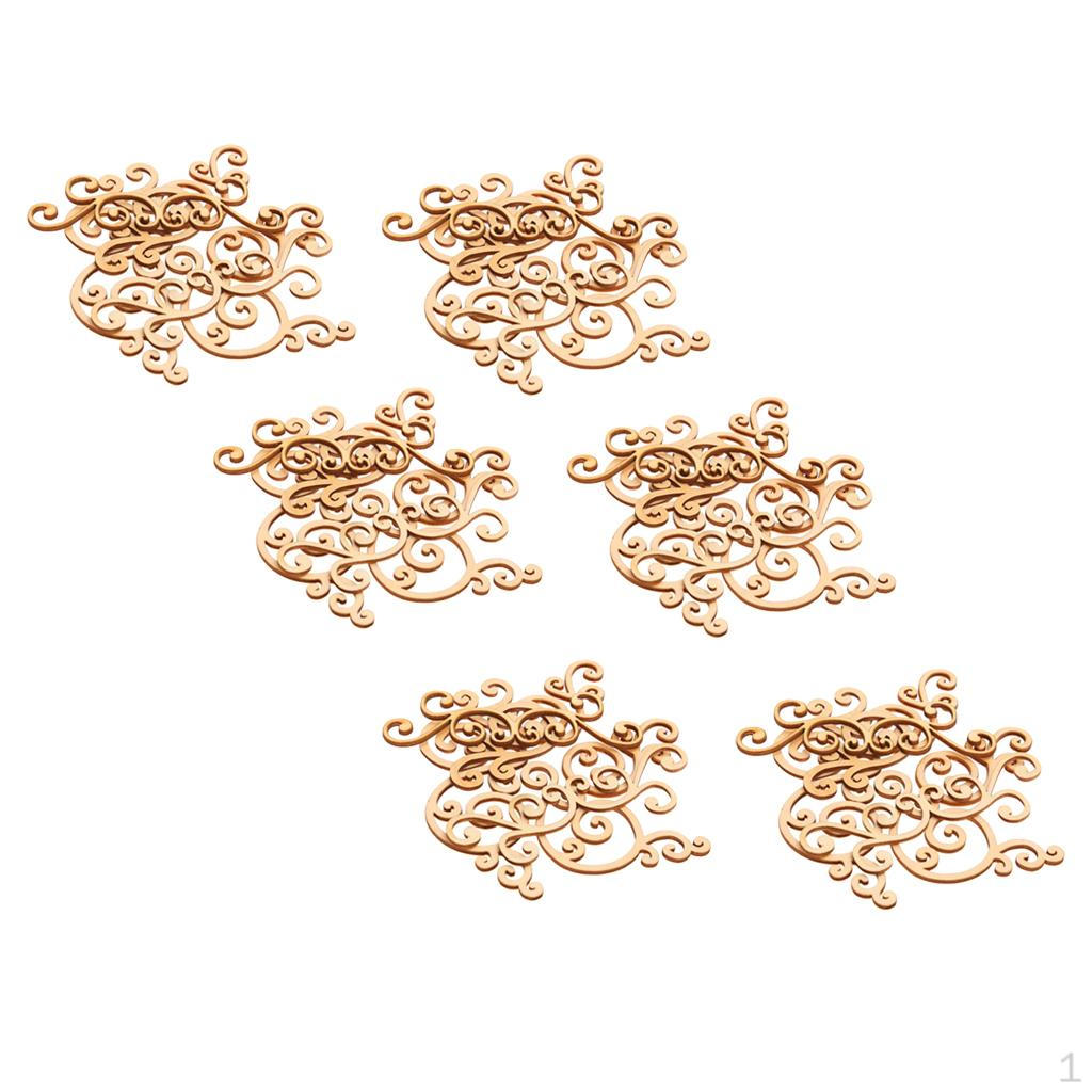 

48Pc Large Flourishes Wood Scrapbooking Crafts DIY Wedding Party Decorations