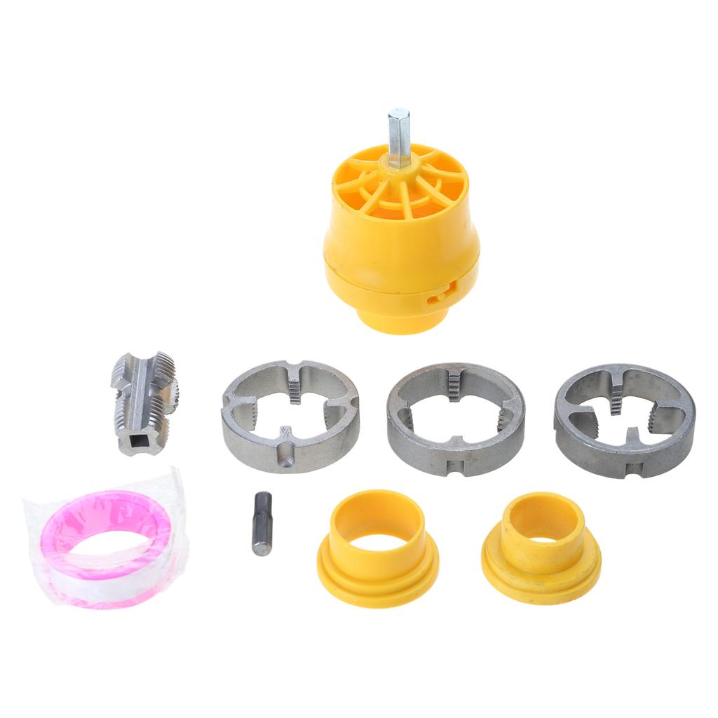 Electric Drill Compatible Pipe Threading Tool Set PVC Pipe Threader Kit with Various Die Size for Efficient Plumbing