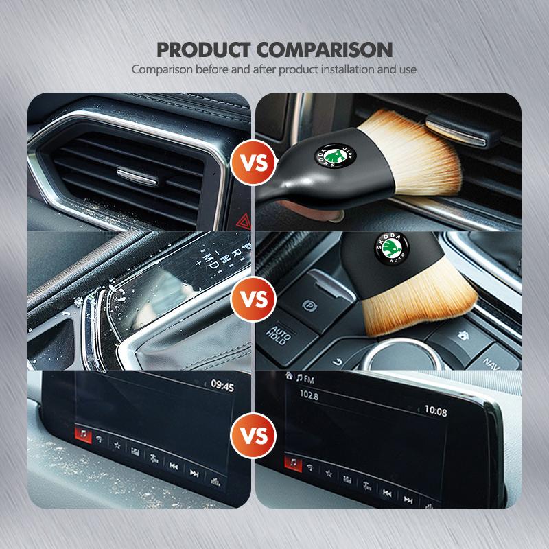 ADU4 For Skoda Car Center Console Air Outlet Cleaning Brush Crevice Dusting Detailing Brush S Kodiaq Octavia 2 3 Yeti Karoq Rapid