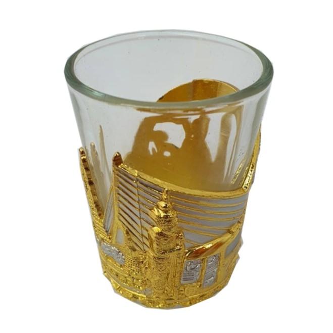 Shot Glass Alloy Steel Traditional Dance Temple Place Cup Vintage Silver Gold Color Bar Pub Club Restaurant Drinkware Bartender Tools