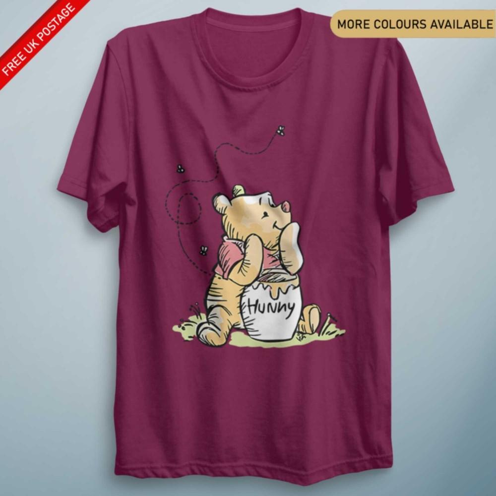 Cute Hunny Winnie T Shirt Kids Tee Adults Top Pooh Top Tshirt Christopher Ro bin