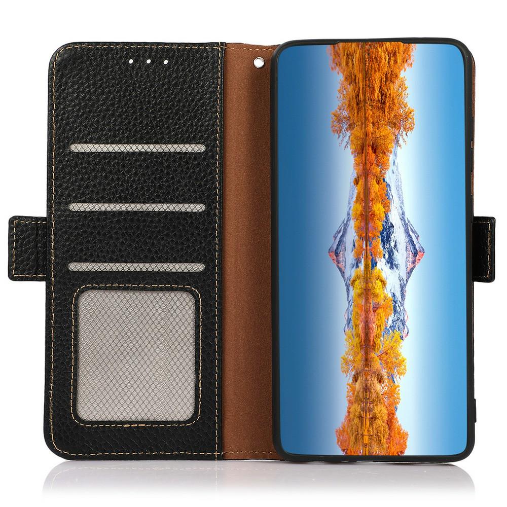 KHAZNEH for Samsung Galaxy A17 Phone Case Genuine Cow Leather Cover RFID Blocking